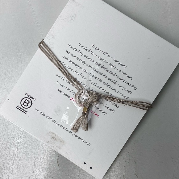 DOGEARED Women's Friendship Double Linked Rings Silk Bracelet - Picture 2 of 2